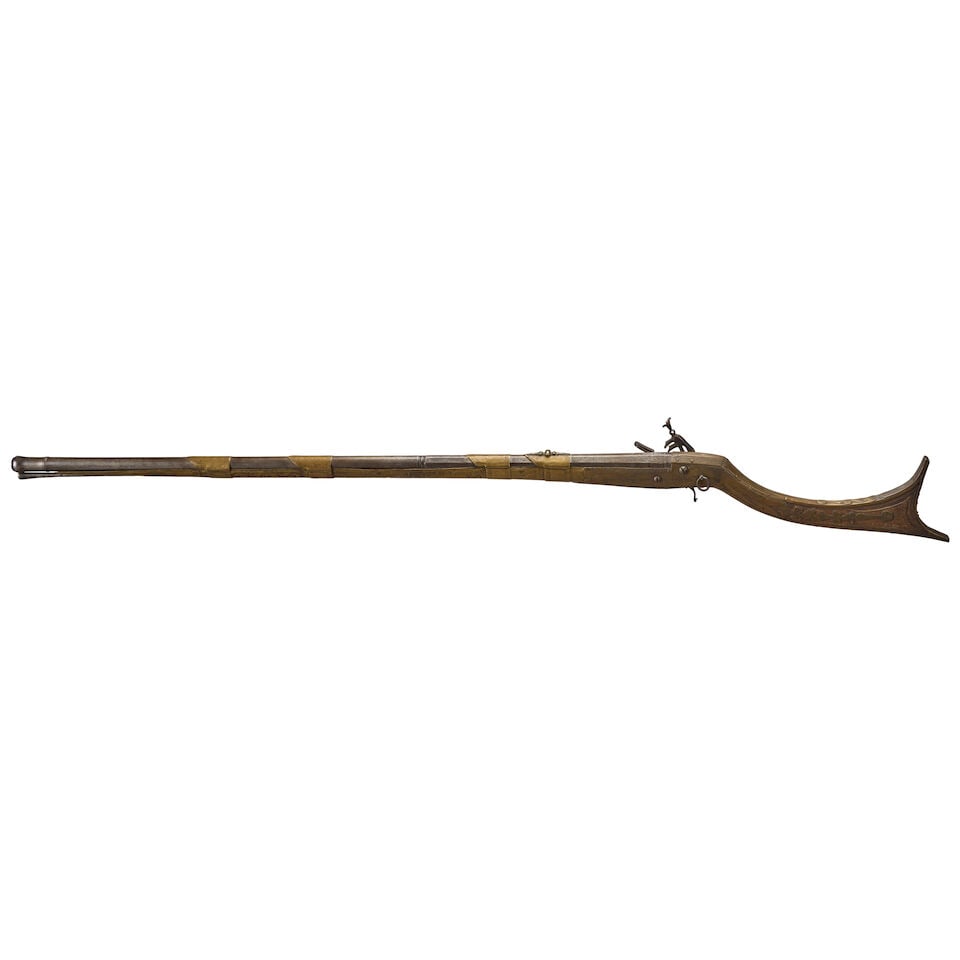 A NORTH AFRICAN FLINTLOCK MUSKET. - 3