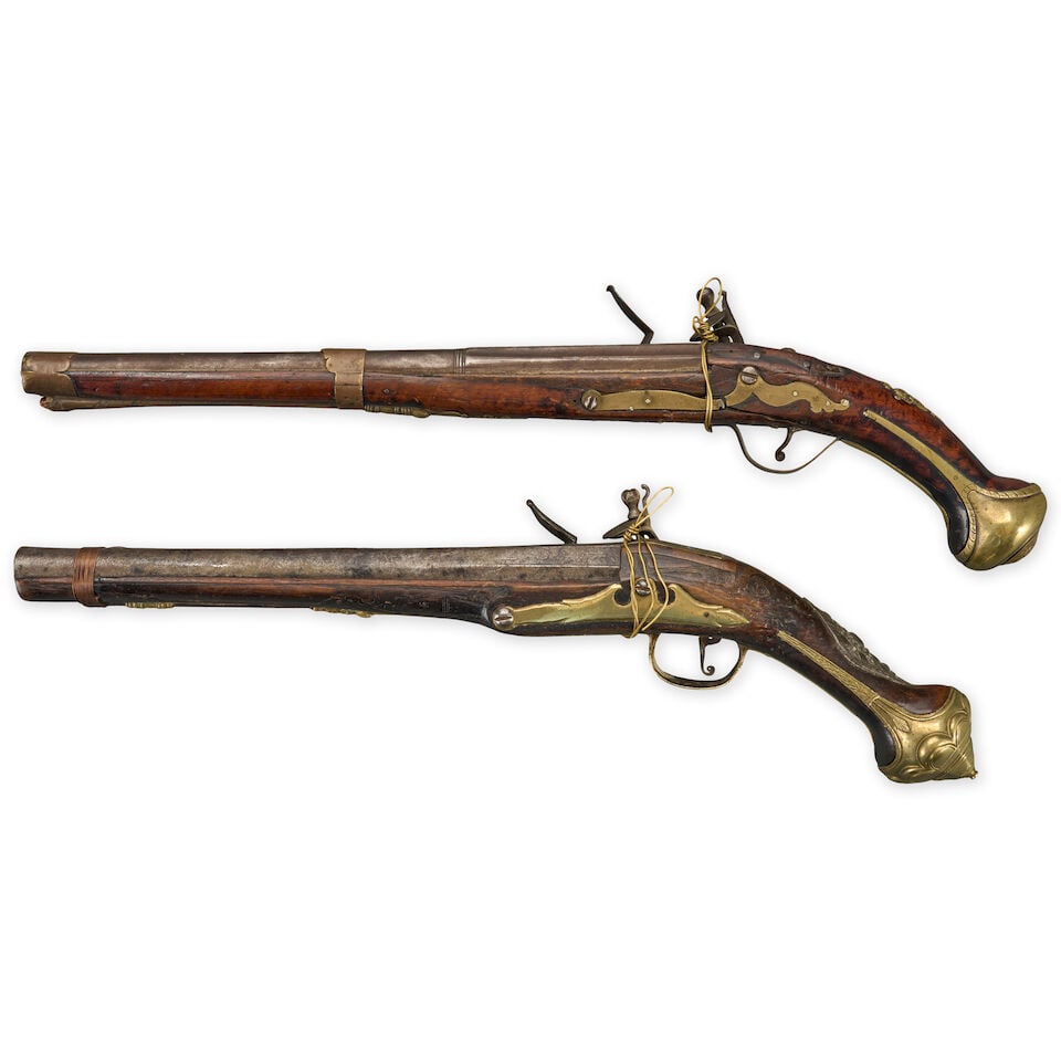 TWO EUROPEAN FLINTLOCK PISTOLS. - 2