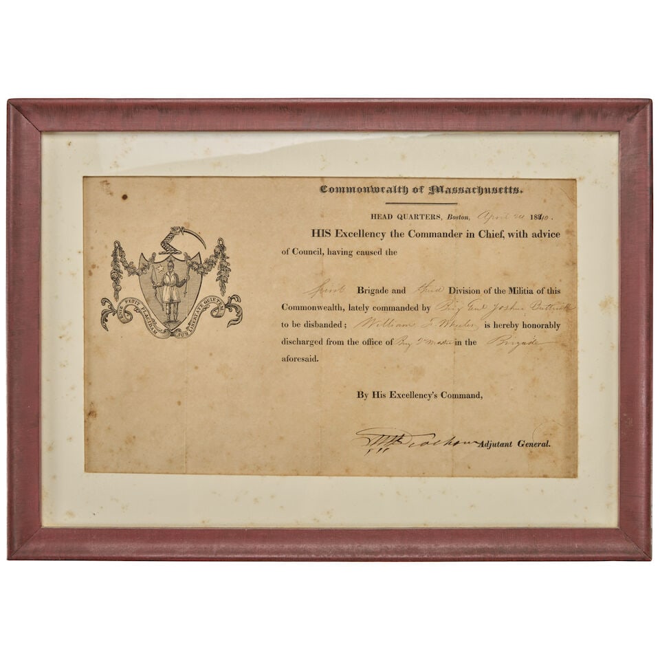 A NEW ENGLAND MILITIA MUSKET & TWO MILITIA DOCUMENTS, - 5