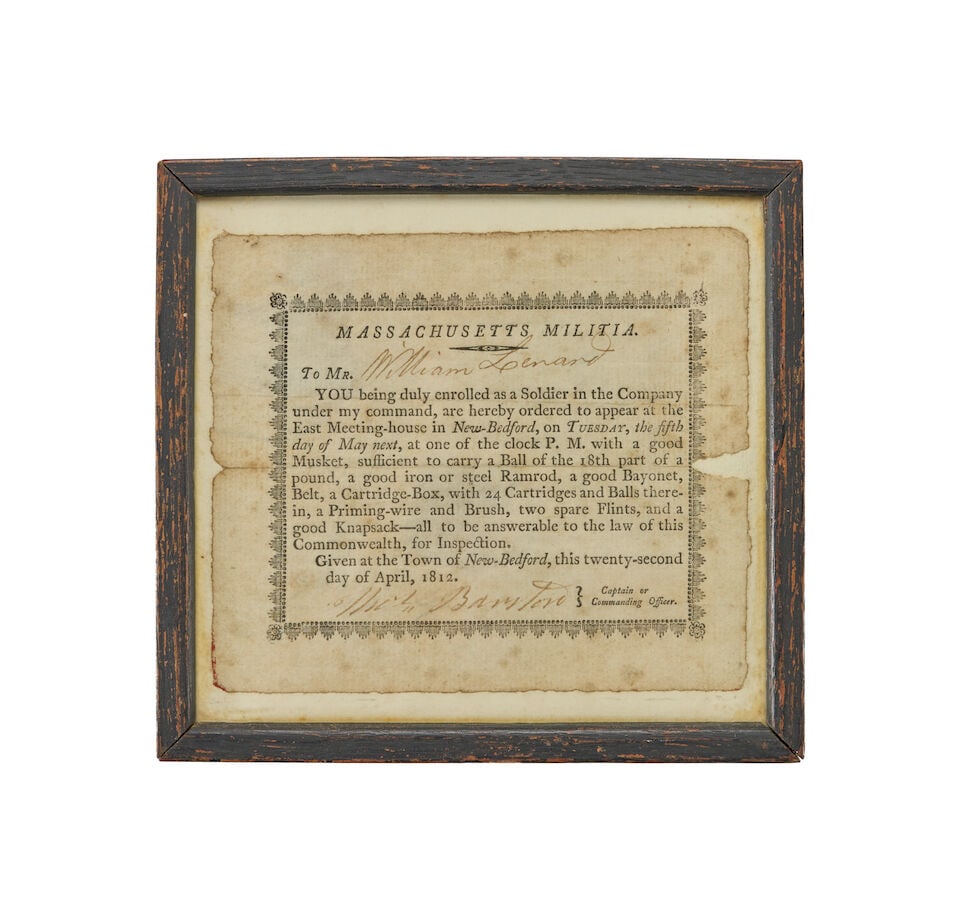 A NEW ENGLAND MILITIA MUSKET & TWO MILITIA DOCUMENTS, - 6