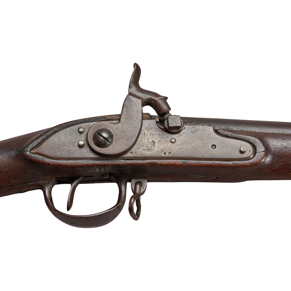 AN EARLY 19TH CENTURY AMERICAN MILITARY MUSKET. - 4