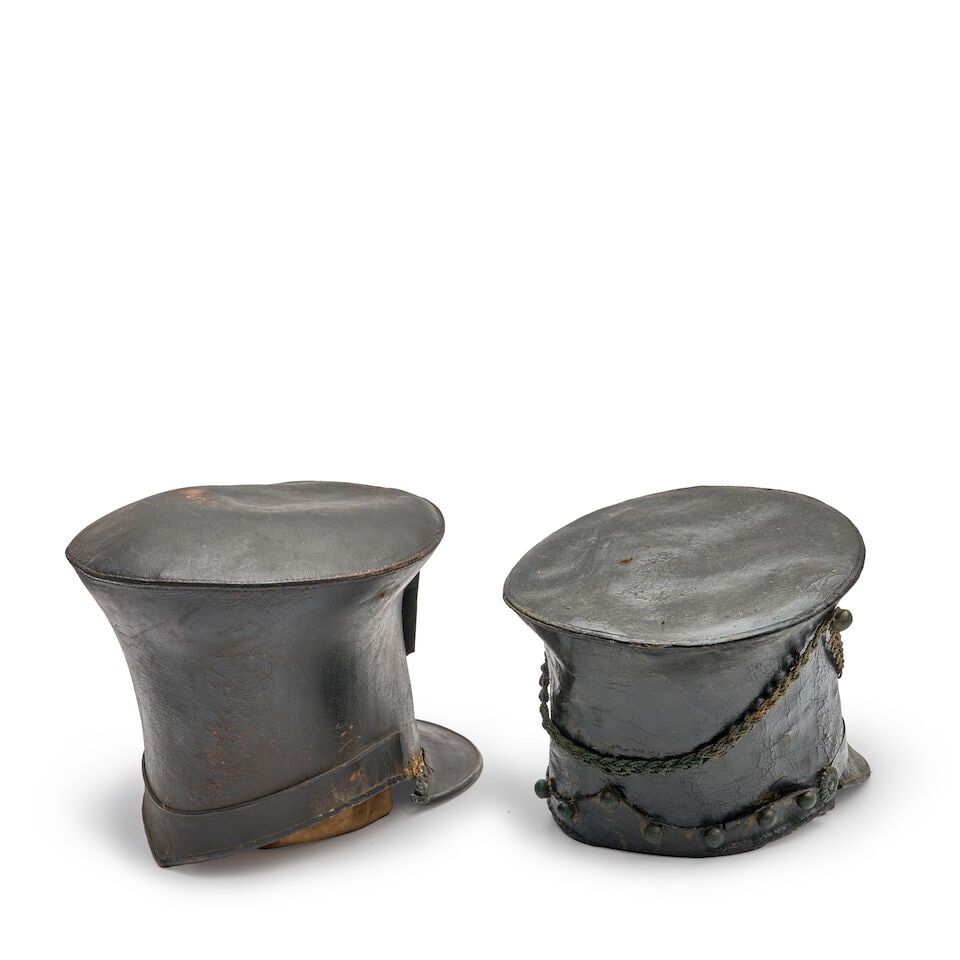 TWO NEW ENGLAND MILITIA BELL CROWNED CAPS, - 3