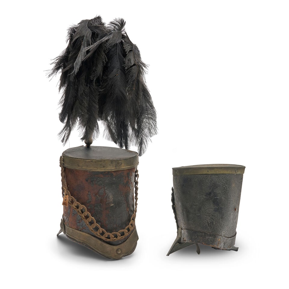 TWO 19TH CENTURY NEW ENGLAND MILITIA SHAKOS, - 4