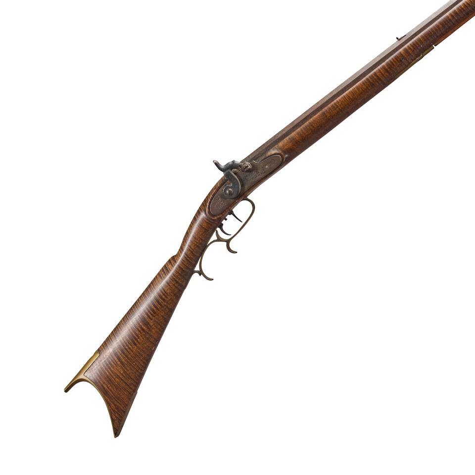 AN AMERICAN MID-19TH CENTURY PERCUSSION RIFLE. (1 of 5)