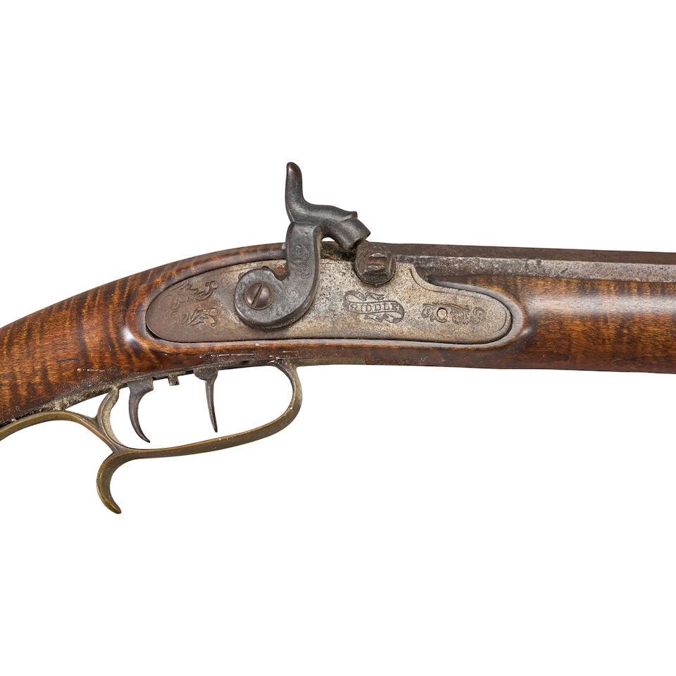 AN AMERICAN MID-19TH CENTURY PERCUSSION RIFLE. - 4
