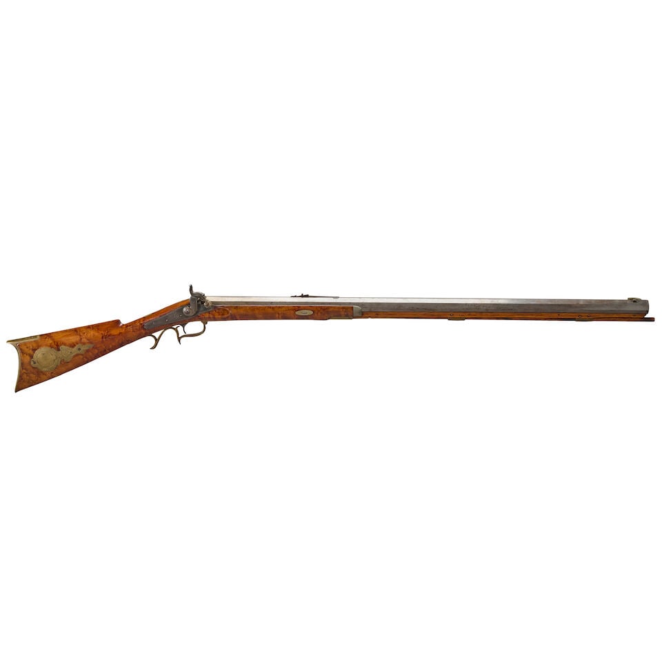 A MID-19TH CENTURY L.M. LELAND, AUGUSTA, MAINE, PERCUSSION RIFLE. - 2