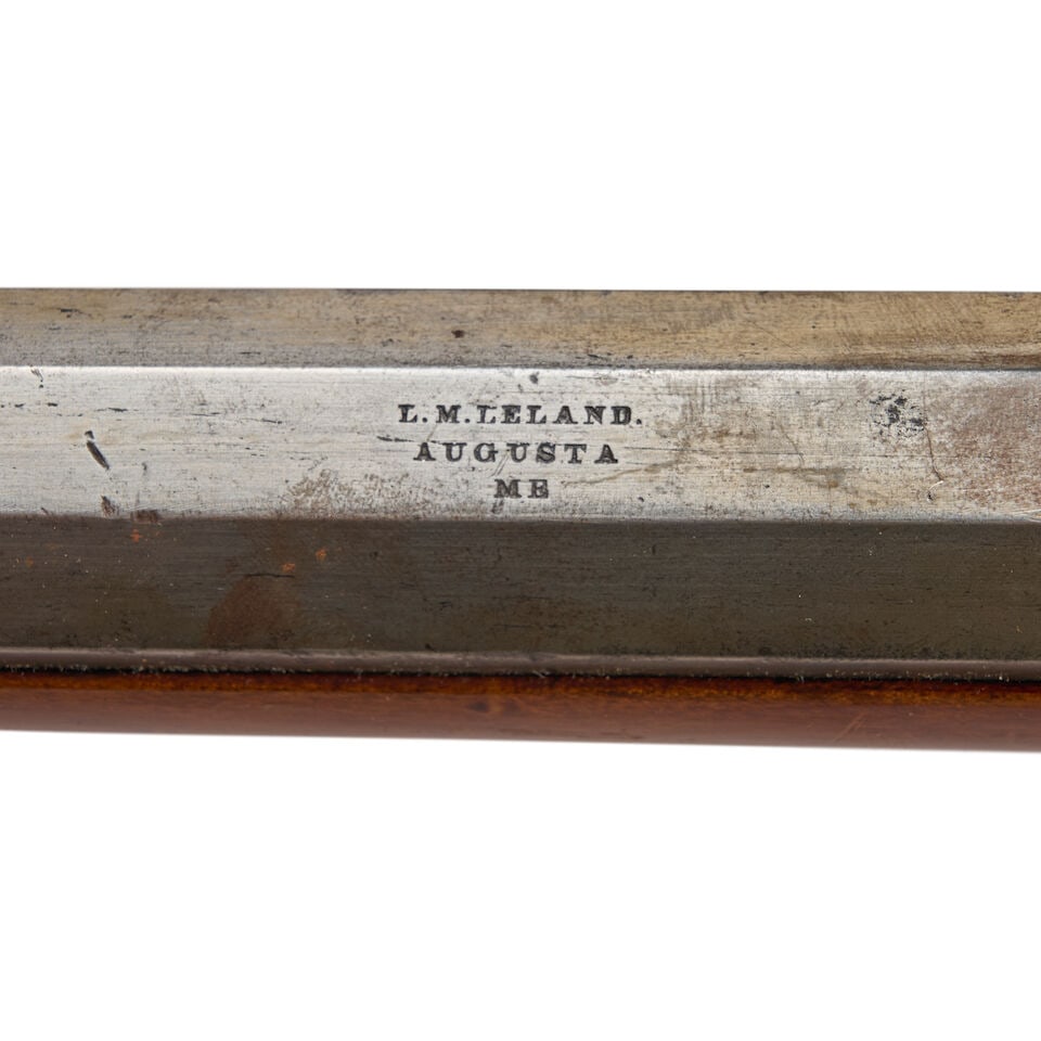 A MID-19TH CENTURY L.M. LELAND, AUGUSTA, MAINE, PERCUSSION RIFLE. - 4