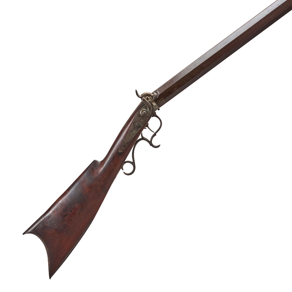 A HEAVY BARREL PERCUSSION TARGET RIFLE, (1 of 4)