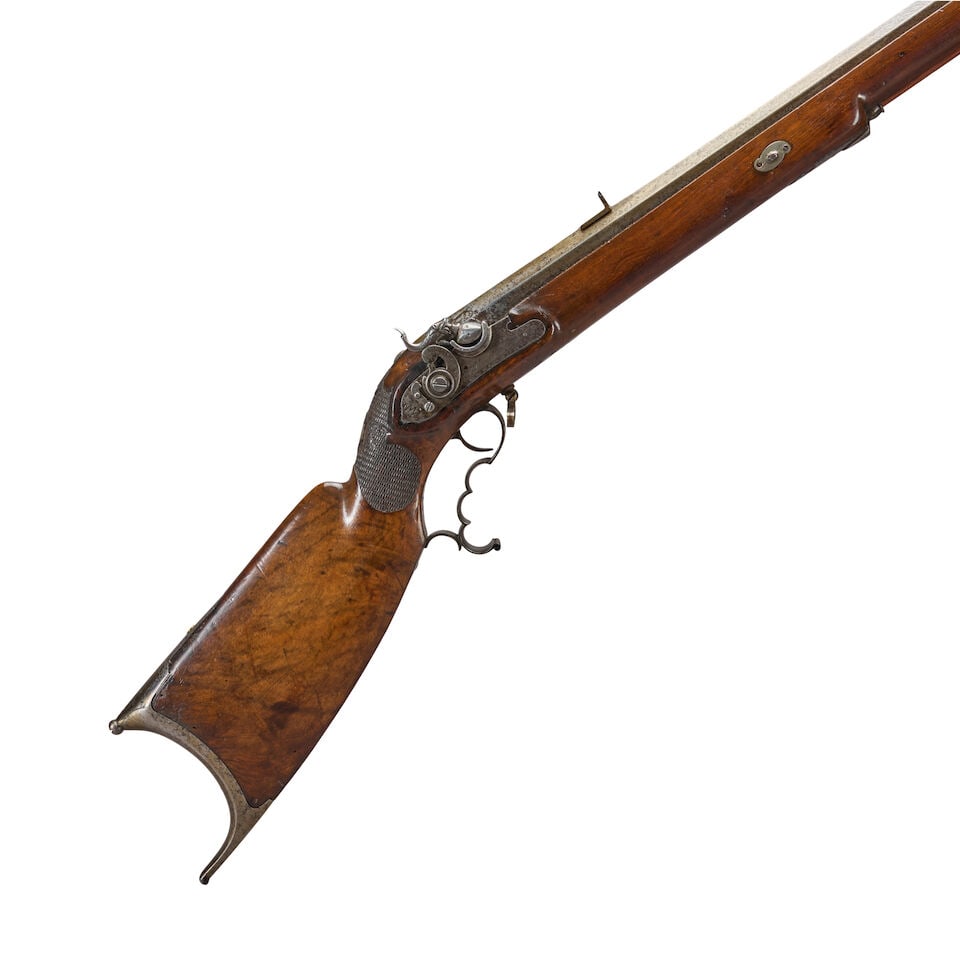 A GERMAN/AUSTRIAN SCHUETZEN RIFLE, (1 of 5)