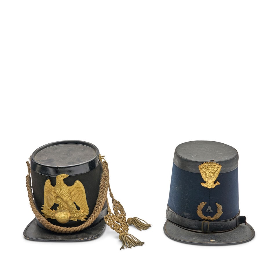 TWO MASSACHUSETTS MILITIA CAPS, (1 of 4)