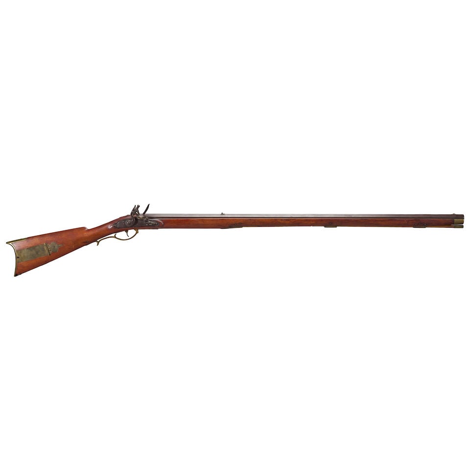 A JOAB HAPGOOD, SHREWSBURY, MASSACHUSETTS, FLINTLOCK RIFLE, - 2