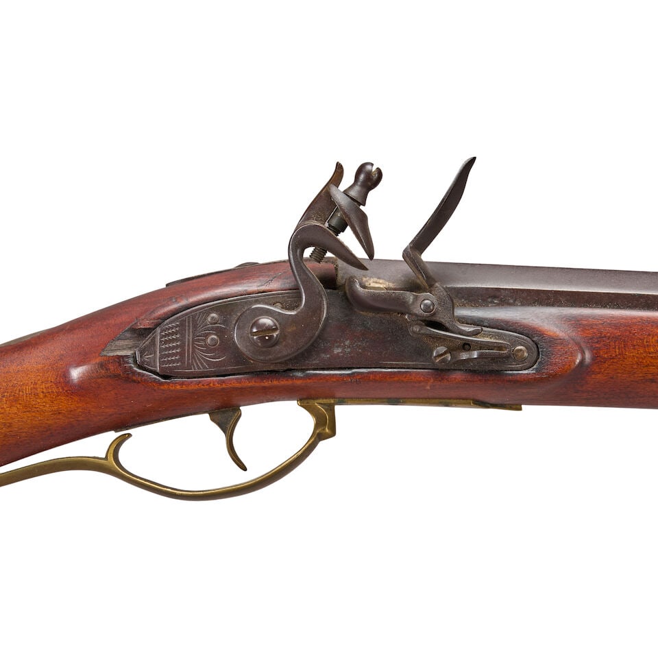 A JOAB HAPGOOD, SHREWSBURY, MASSACHUSETTS, FLINTLOCK RIFLE, - 4
