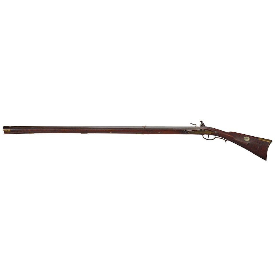 A JOHN FONDERSMITH FLINTLOCK LONG RIFLE, - 3