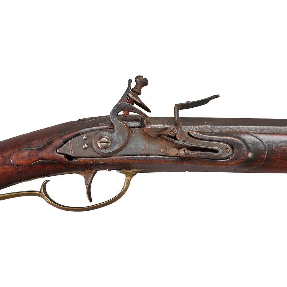 A JOHN FONDERSMITH FLINTLOCK LONG RIFLE, - 4