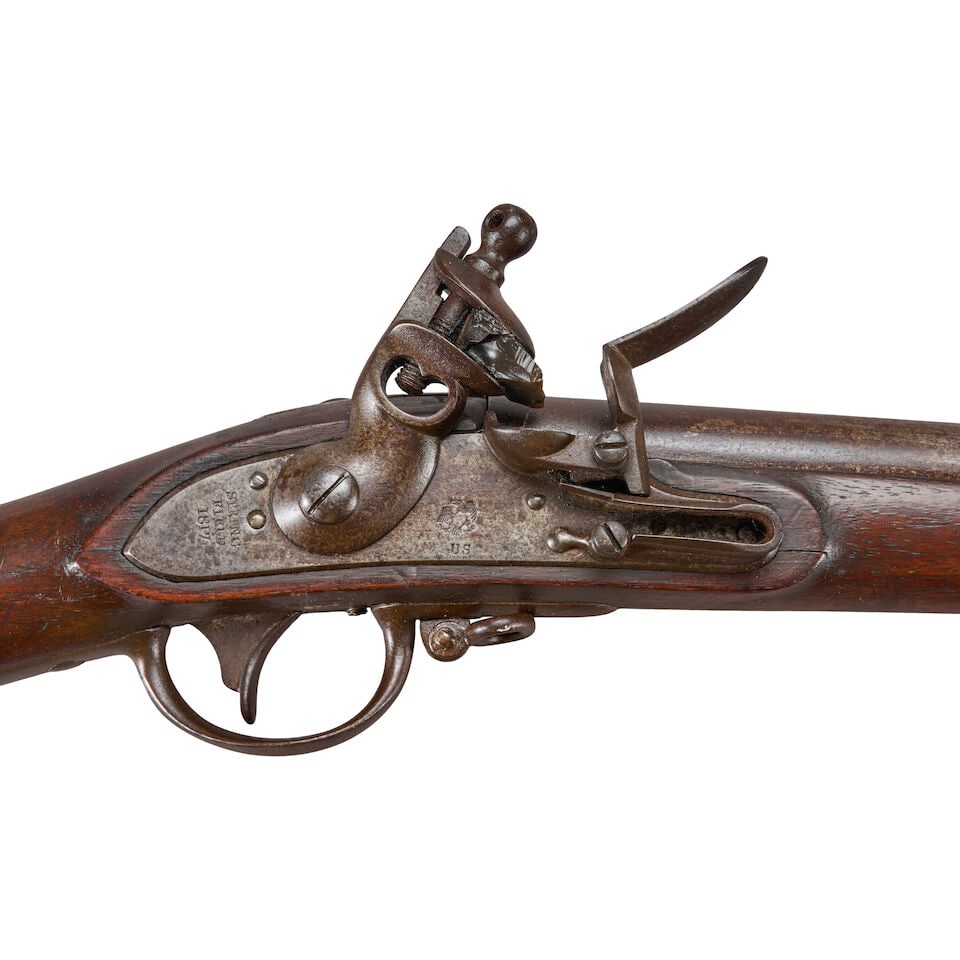 A SPRINGFIELD STANDARD MUSKET OF 1815 TYPE IV WITH ORIGINAL BAYONET AND SCABBARD, - 4