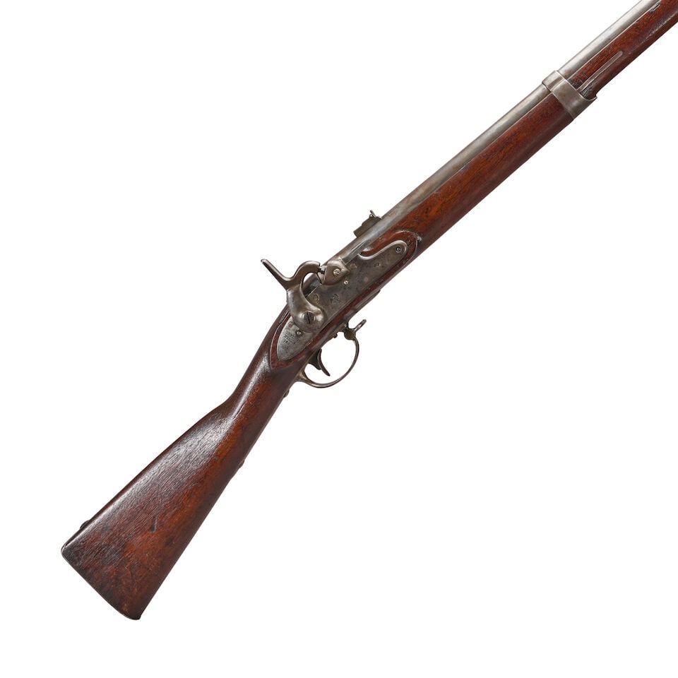 A SPRINGFIELD MODEL 1822/28 MUSKET CONVERTED TO PERCUSSION AND WITH NEW JERSEY MARKINGS, (1 of 4)