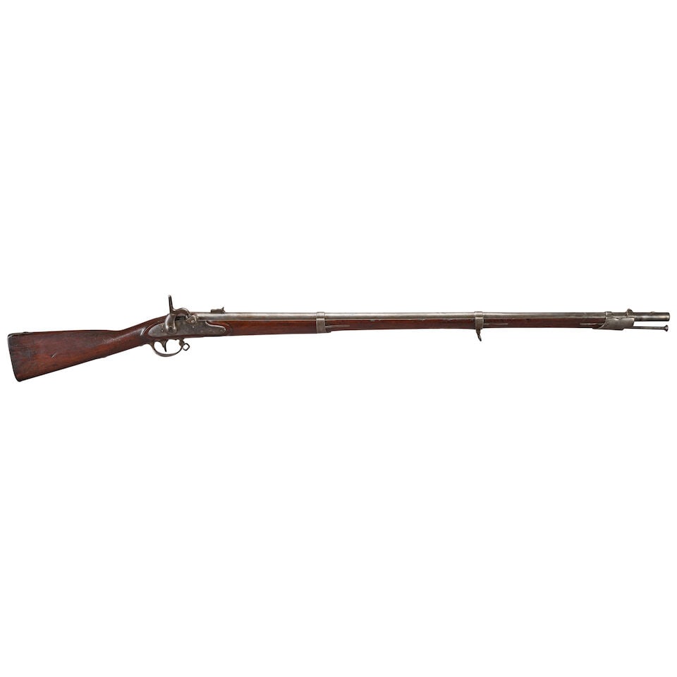 A SPRINGFIELD MODEL 1822/28 MUSKET CONVERTED TO PERCUSSION AND WITH NEW JERSEY MARKINGS, - 2