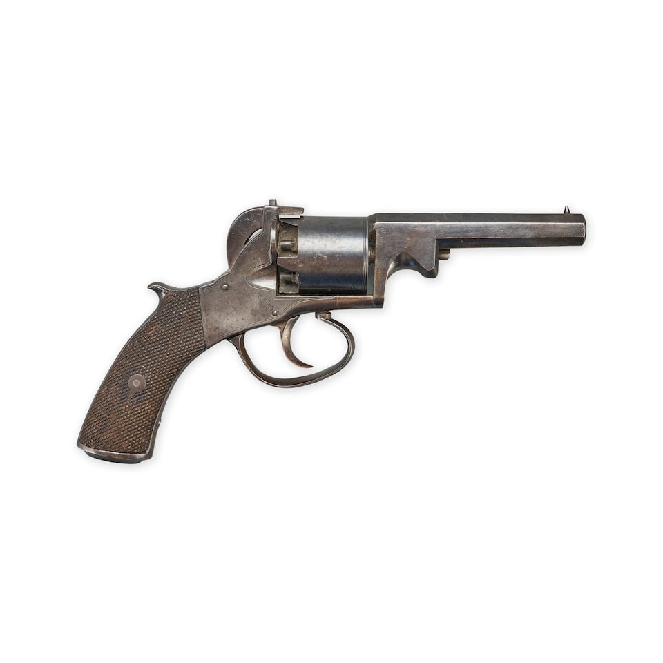 A MID-19TH CENTURY ENGLISH ADAMS PATENT-TYPE PERCUSSION REVOLVER. (1 of 2)