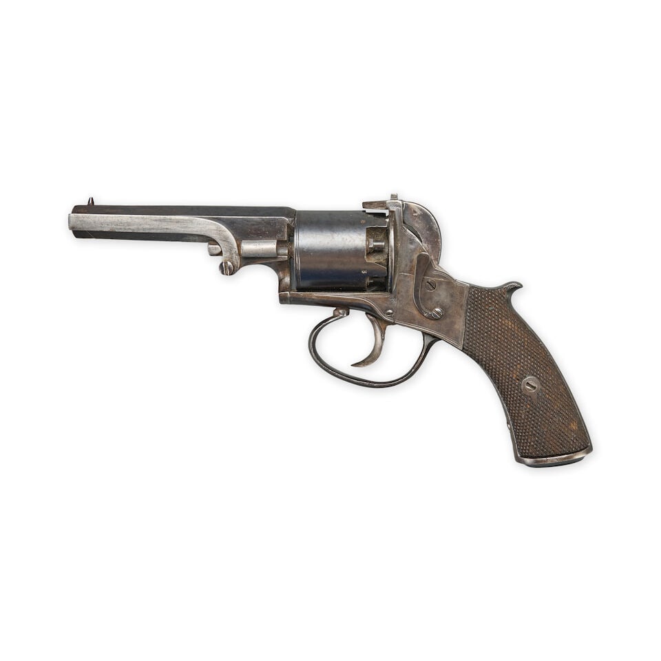 A MID-19TH CENTURY ENGLISH ADAMS PATENT-TYPE PERCUSSION REVOLVER. - 2