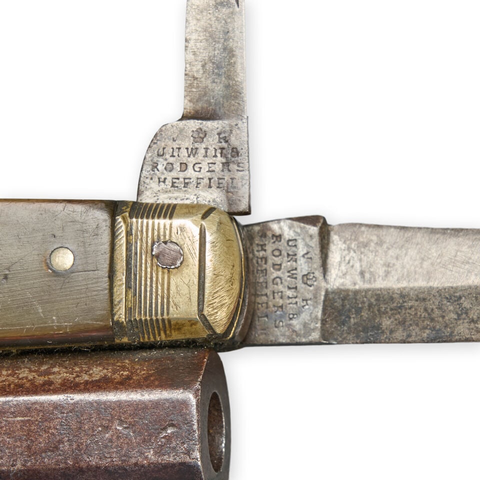 AN UNWIN & RODGERS PERCUSSION KNIFE PISTOL. - 5