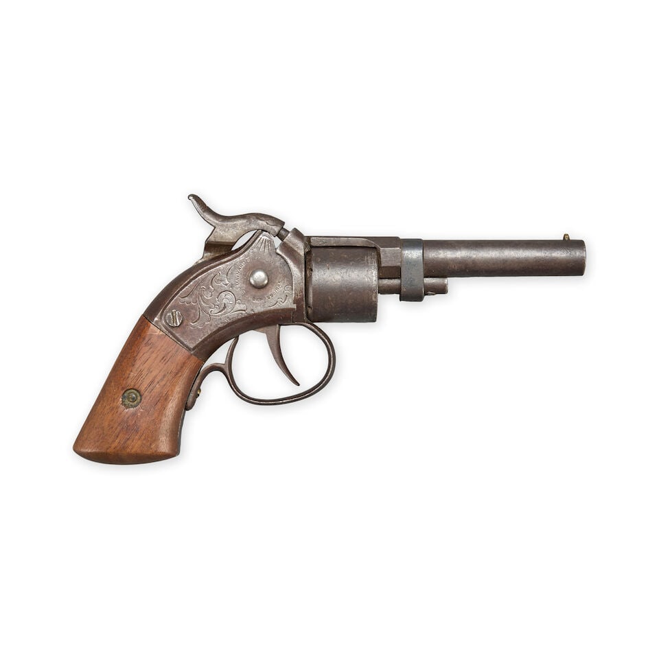 A MASSACHUSETTS ARMS COMPANY MAYNARD PRIMED POCKET REVOLVER, (1 of 2)