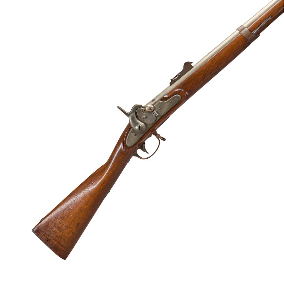 A MAYNARD CONVERSION U.S. MODEL 1840 MUSKET AND BAYONET. (1 of 3)