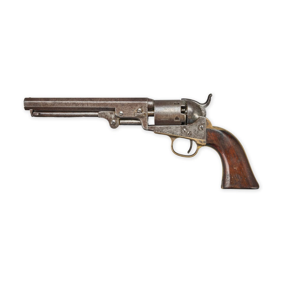 A CIVIL WAR COLT MODEL 1851 NAVY REVOLVER AND LEATHER HOLSTER, - 2