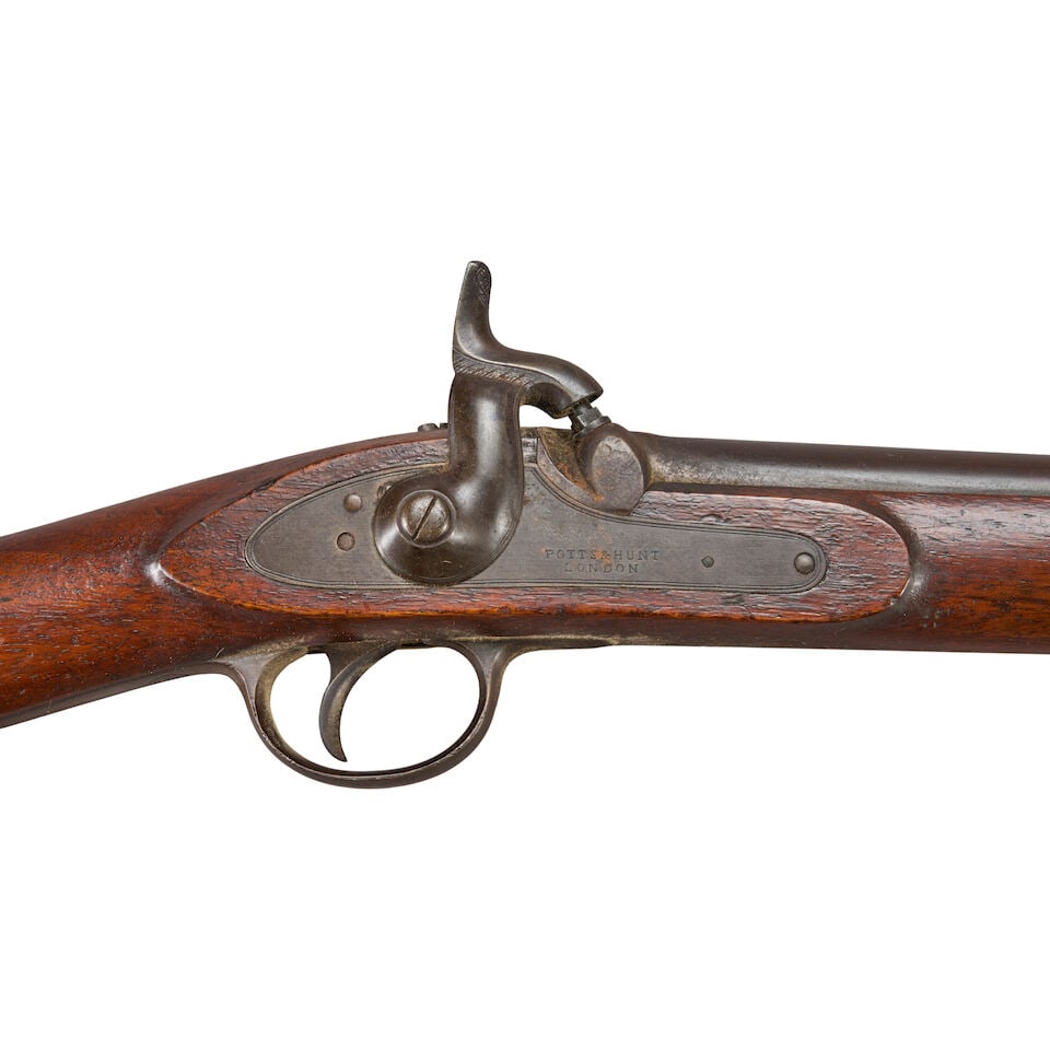A CIVIL WAR ENGLISH PATTERN 1858 BAR ON BAND RIFLE. - 4