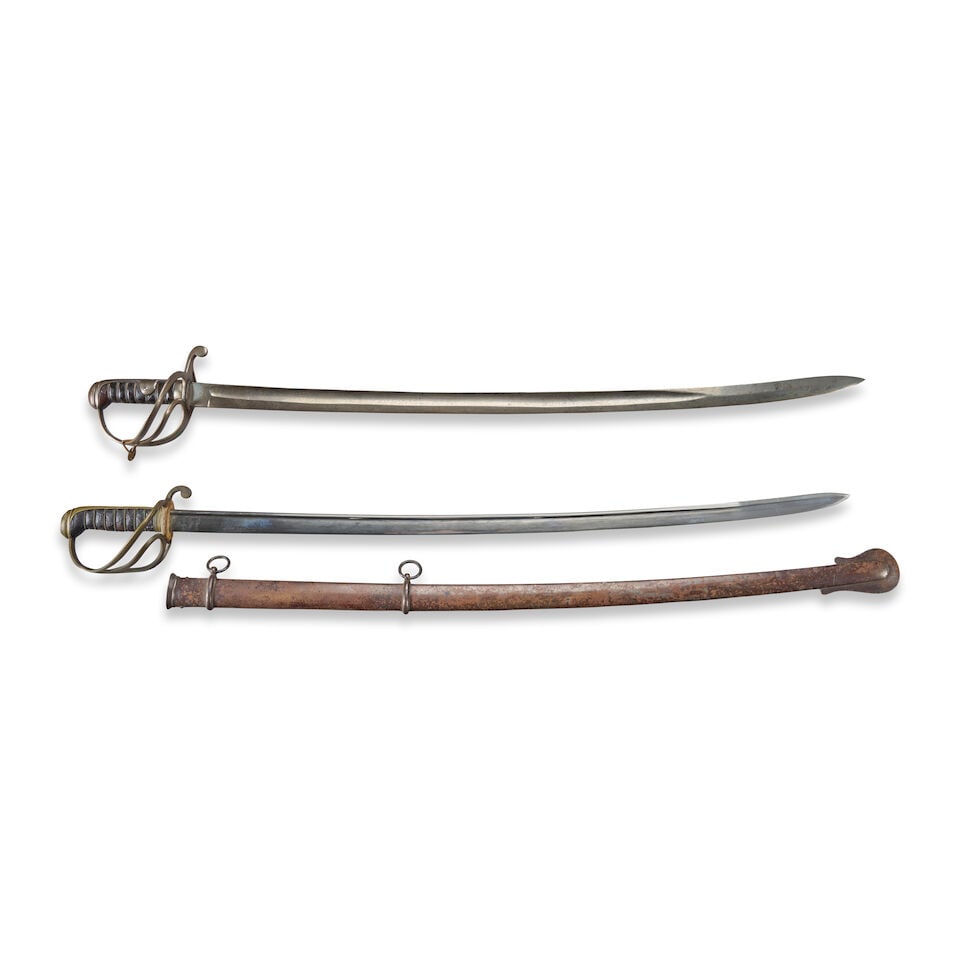 TWO AMERICAN DRAGOON SABERS. (1 of 2)