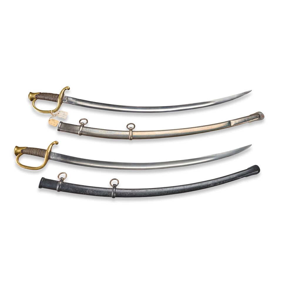 A U.S. MODEL 1840 LIGHT ARTILLERY SABER WITH HISTORY AND A SECOND SABER. (1 of 3)