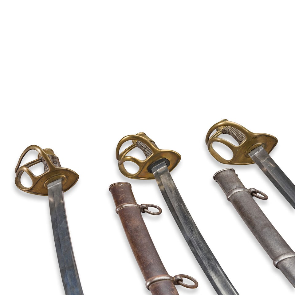 THREE IMPORTED U.S. MODEL 1840 CAVALRY SABERS. - 2