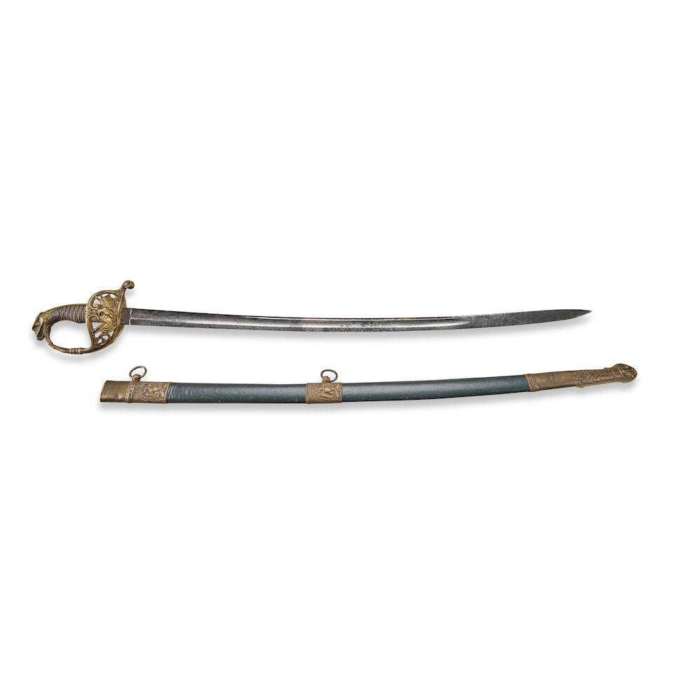 A U.S. MODEL 1850 VARIANT STAFF AND FIELD OFFICER'S PRESENTATION SWORD. (1 of 4)