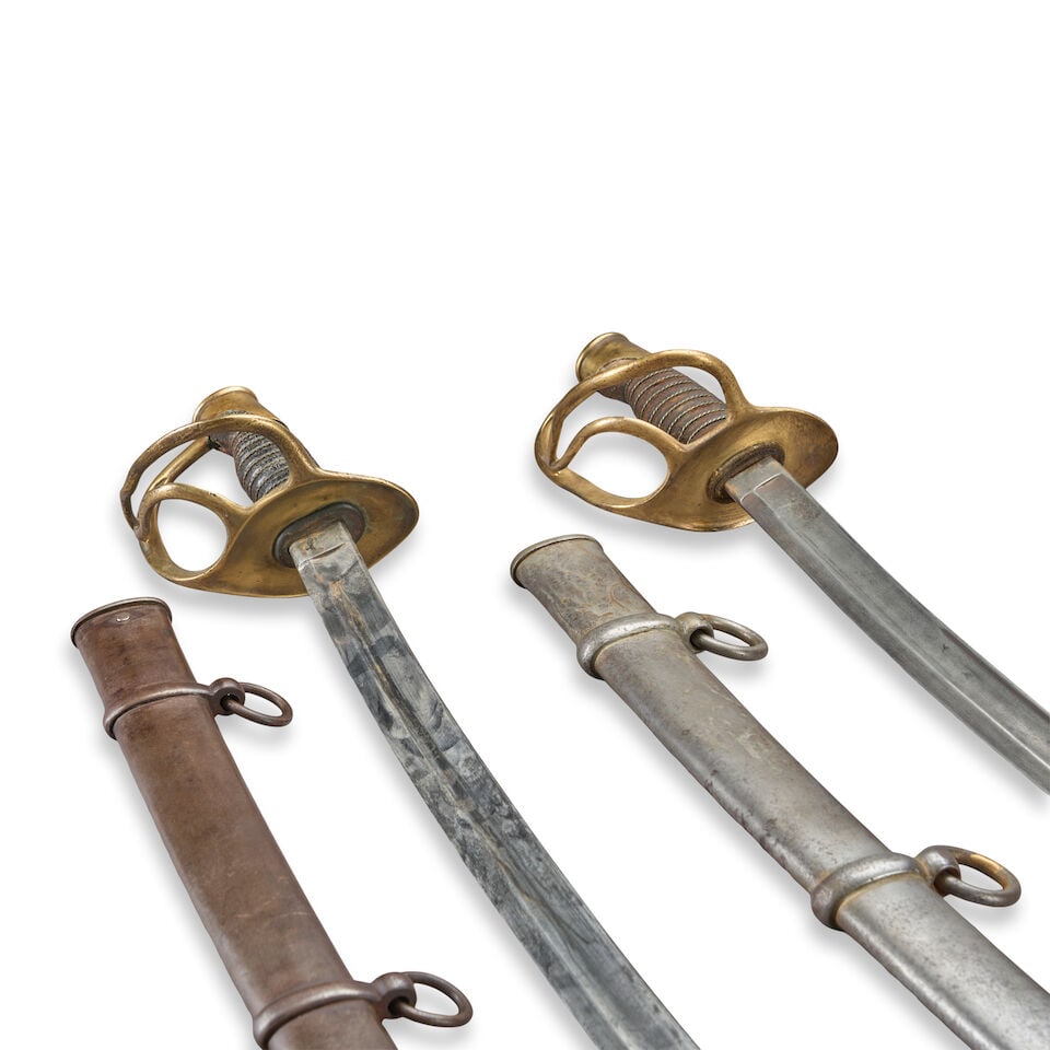 TWO CIVIL WAR MODEL 1860 LIGHT CAVALRY SABERS. - 2