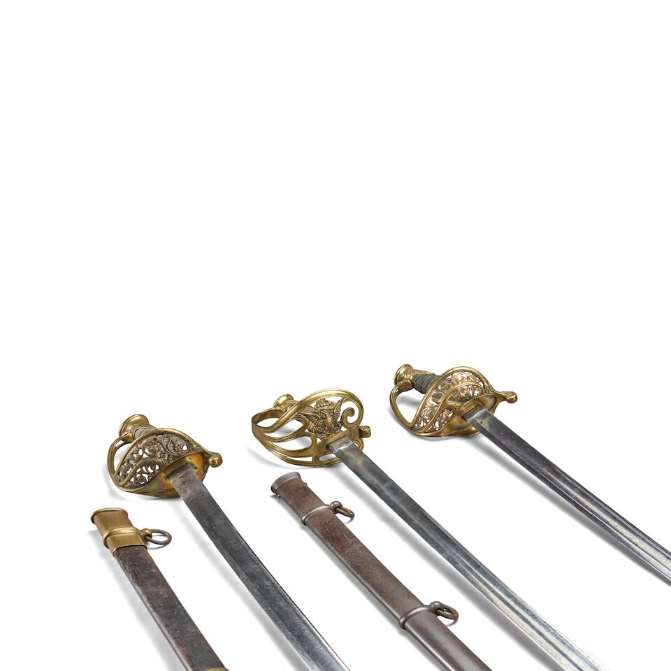 THREE CIVIL WAR STAFF AND FIELD/NON-COMMISSIONED OFFICER'S SWORDS. - 2