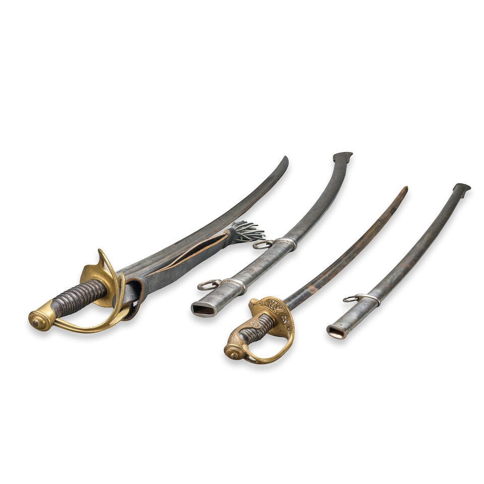 TWO MILITARY SWORDS. - 2