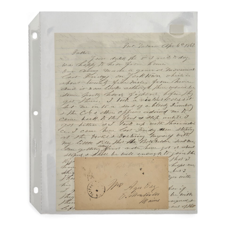 A CIVIL WAR ARCHIVE OF FIFTEEN LETTERS FROM CAPTAIN RICHARD S. AYER, COMPANY A, 4TH MAINE VOLUNT... - 4