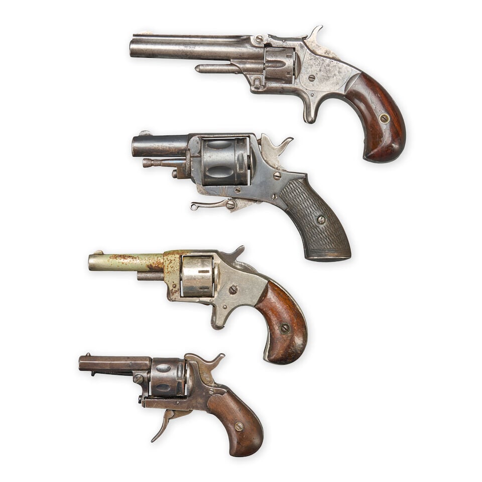 FOUR SMALL 19TH CENTURY POCKET REVOLVERS. - 2
