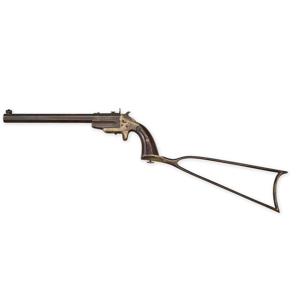 A FRANK WESSON MODEL 1870 MEDIUM FRAME THIRD TYPE POCKET RIFLE WITH WIRE STOCK, - 2