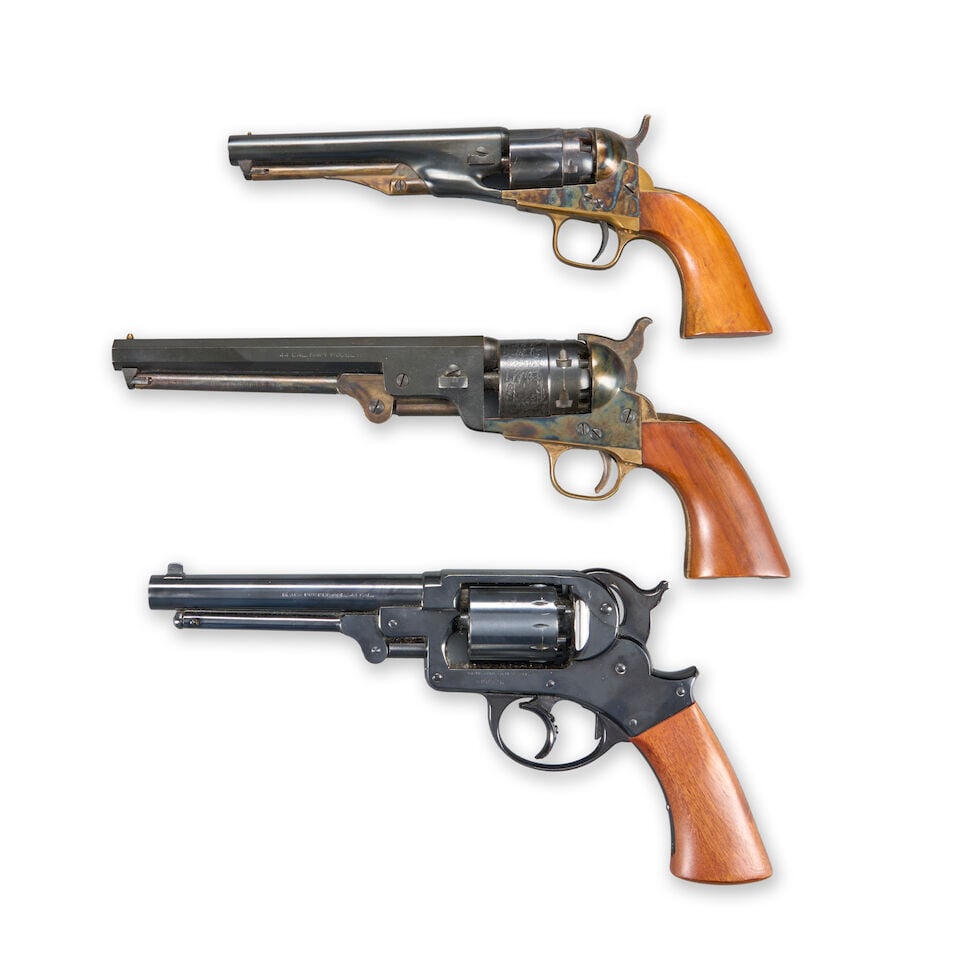 THREE REPRODUCTION PERCUSSION REVOLVERS. - 2