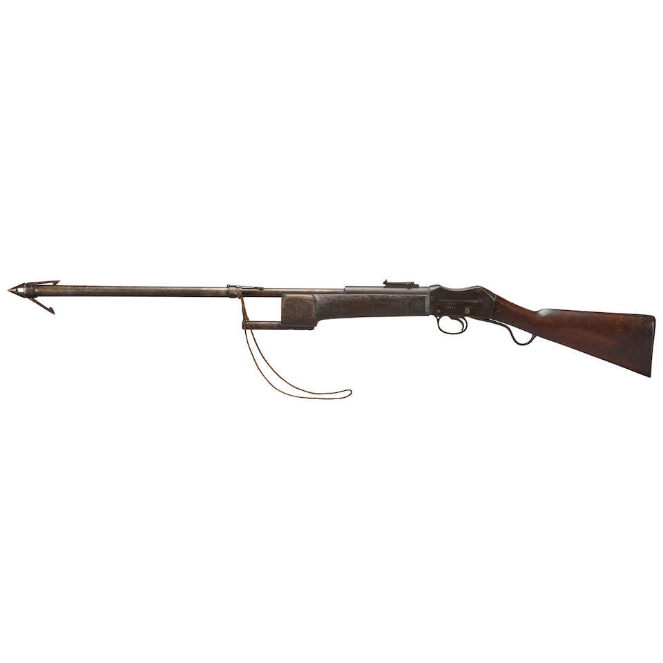 A BRITISH 1876 ENFIELD MARTINI-HENRY MARK II RIFLE MODIFIED TO HARPOON GUN. - 2