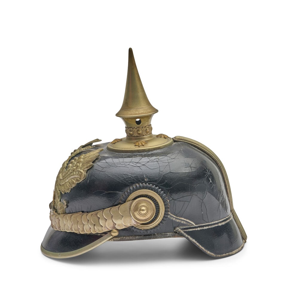 AN IMPERIAL GERMAN OFFICER'S PICKELHAUBE HELMET. - 6