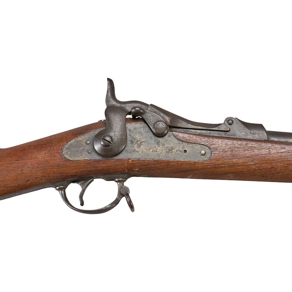 A U.S. MODEL 1884 TRAPDOOR SPRINGFIELD RIFLE AND BAYONET, - 4