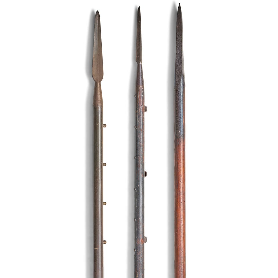 AN IMPERIAL GERMAN AND A BRITISH CAVALRY LANCE ALONG WITH ANOTHER PIKE. (1 of 2)