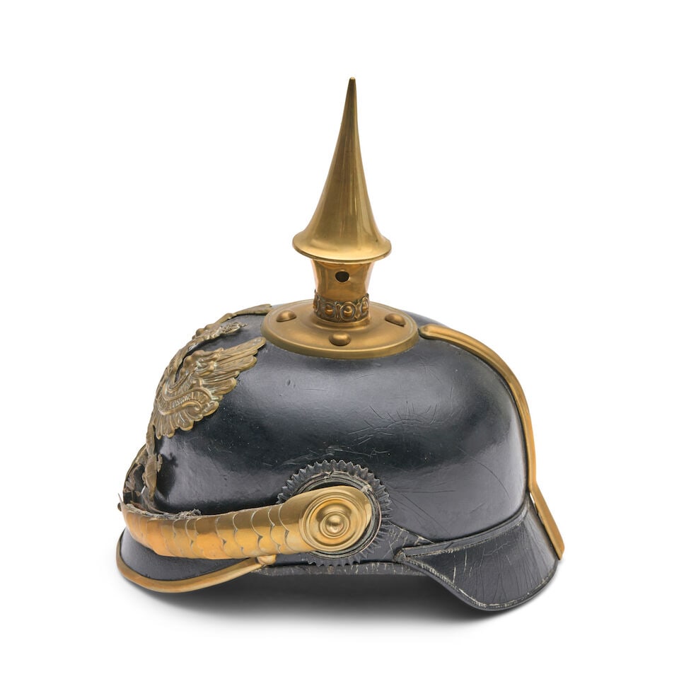 AN IMPERIAL GERMAN OFFICER'S PICKELHAUBE HELMET. - 6