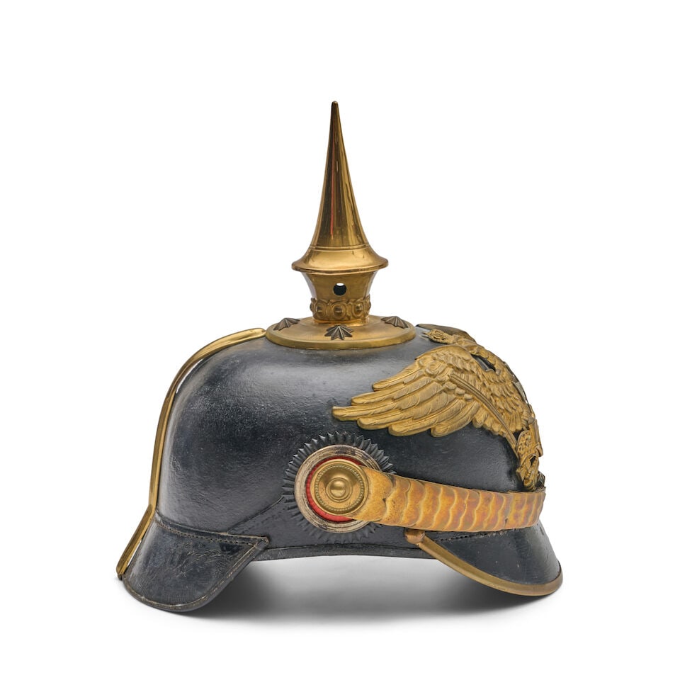 AN IMPERIAL GERMAN LANDWEHR OFFICER'S PIKELHAUBE HELMET. - 4