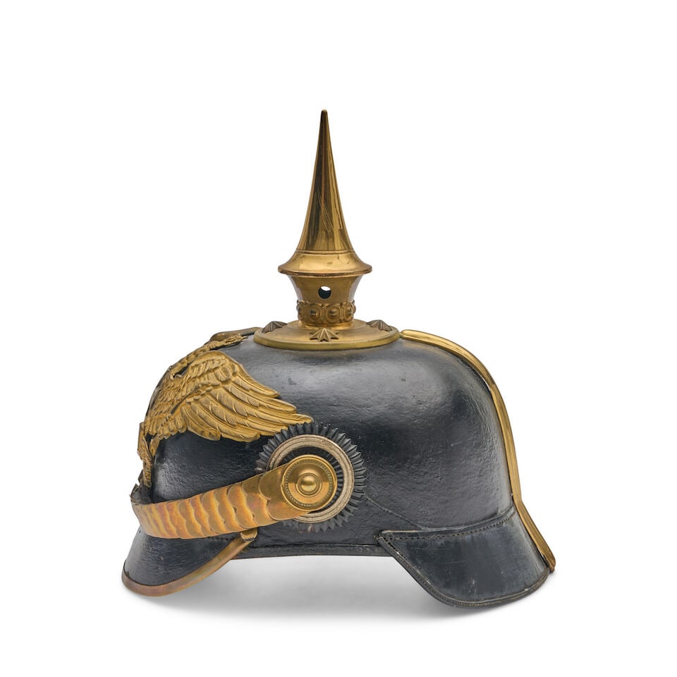 AN IMPERIAL GERMAN LANDWEHR OFFICER'S PIKELHAUBE HELMET. - 6