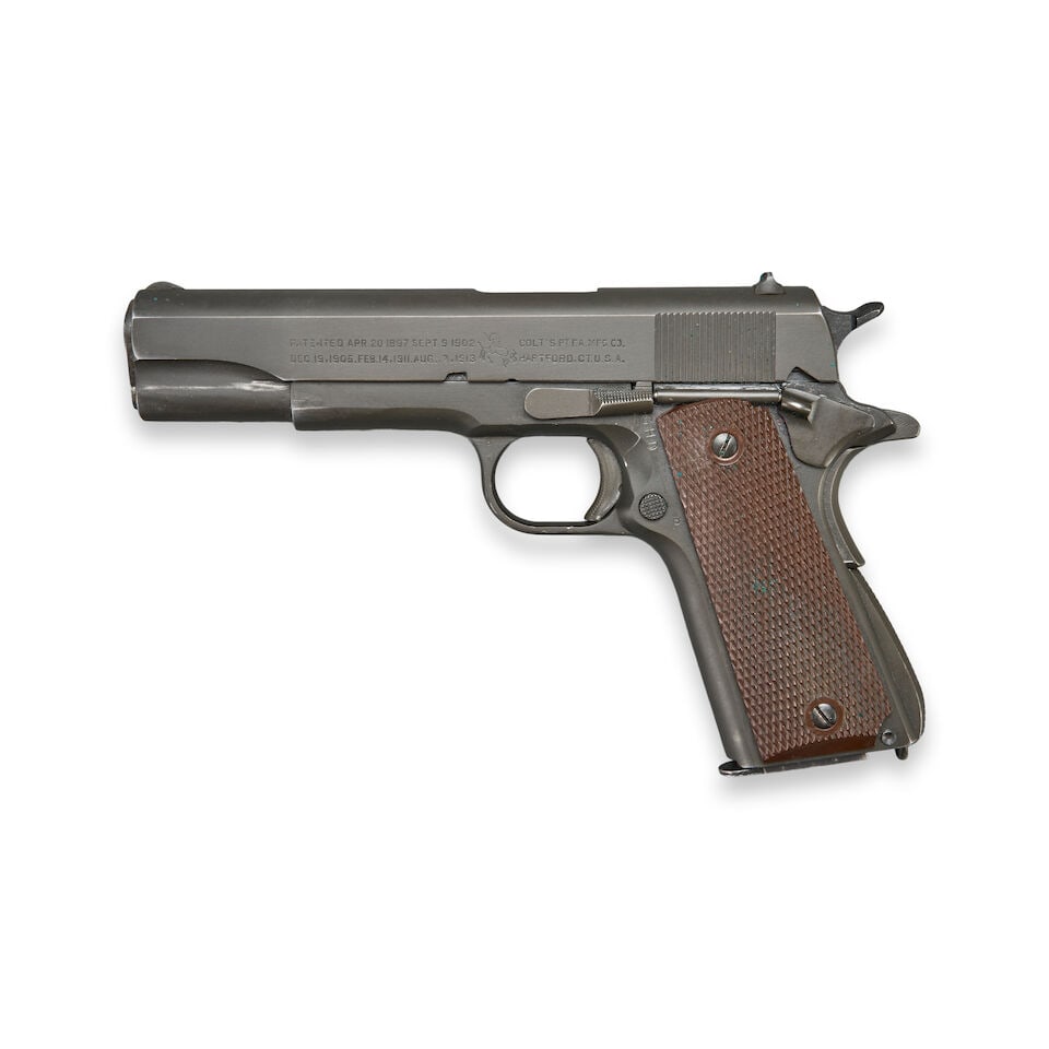 A WORLD WAR II COLT MODEL 1911A1 MILITARY PISTOL AND HOLSTER, Curio or Relic firearm - 2
