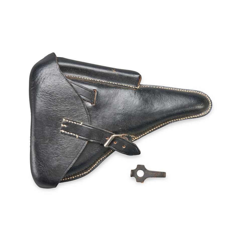 A WORLD WAR II MAUSER BYF 42 P.08 LUGER PISTOL WITH CAPTURE PAPERS AND HOLSTER, Curio or Relic f... - 5