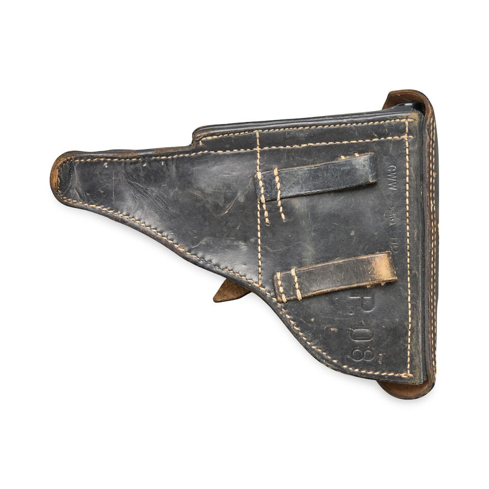 A WORLD WAR II MAUSER BYF 42 'BLACK WIDOW' P.08 LUGER PISTOL AND HOLSTER, Curio or Relic firearm - 6