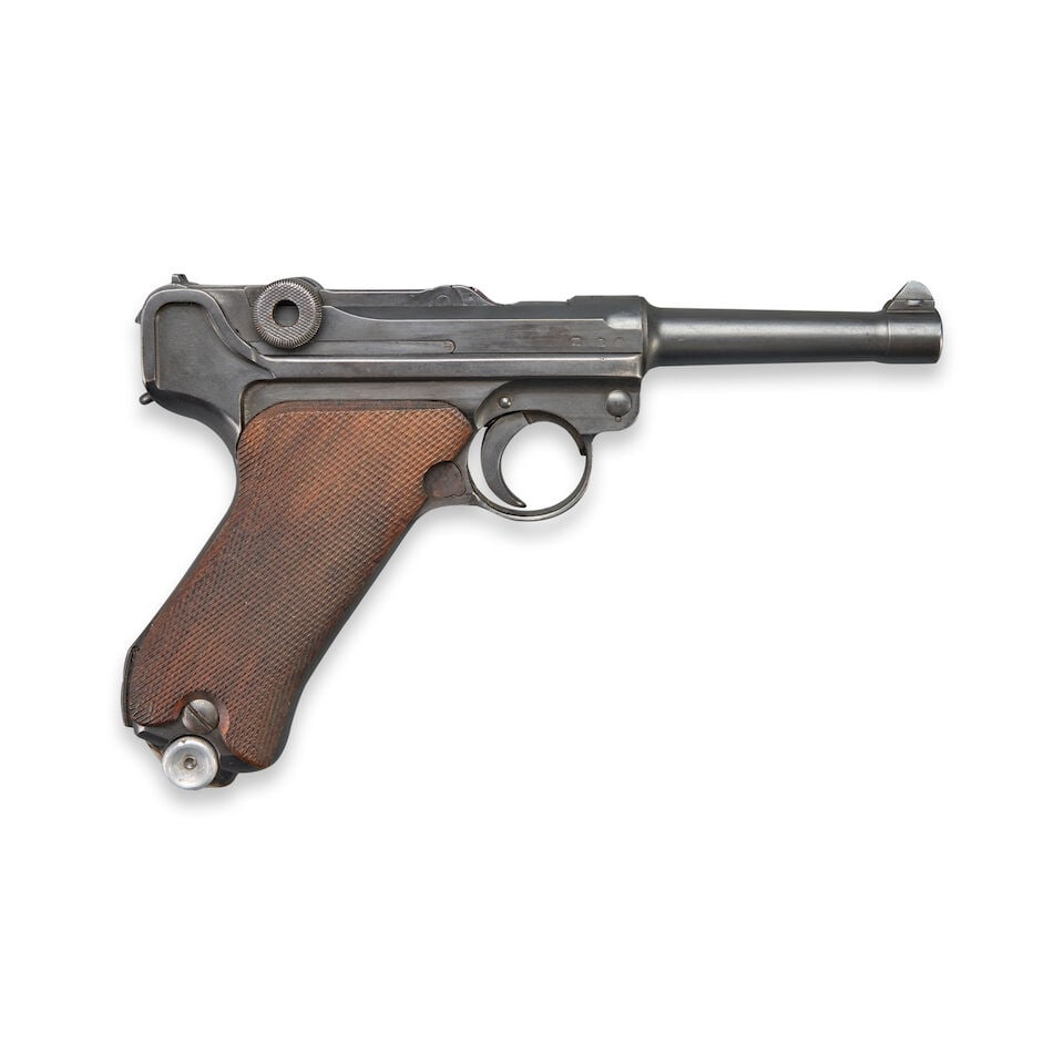 A PRE-WAR S/42 MAUSER P.08 LUGER PISTOL, Curio or Relic firearm (1 of 4)